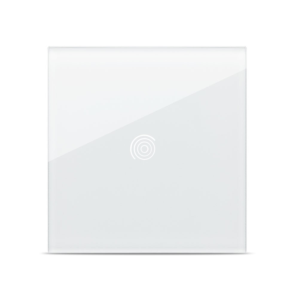 Panou alb simplu 1T Sticla, aparataj touch PULSAR NS - imagine 5